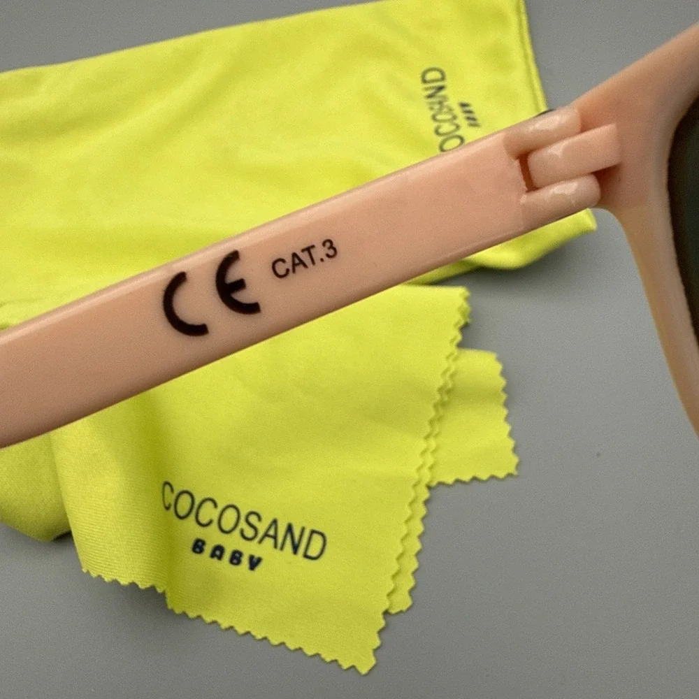 COCOSAND Baby Sunglasses with Strap  Pink frame includes Travel Case And Cloth